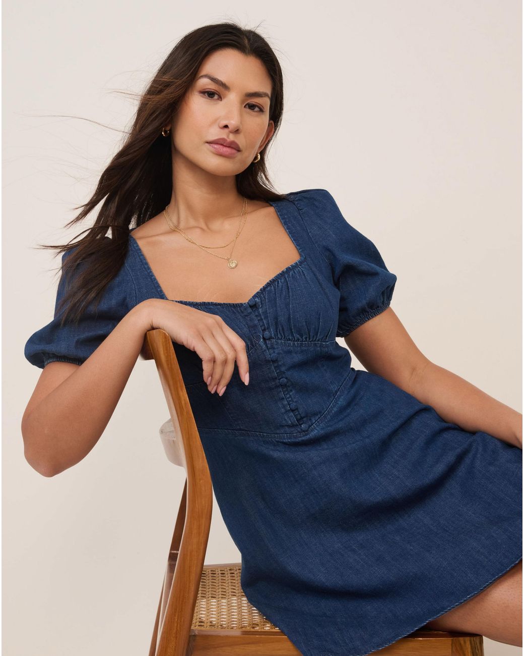 Nobody's Child Blue Tulla Mini Denim Dress