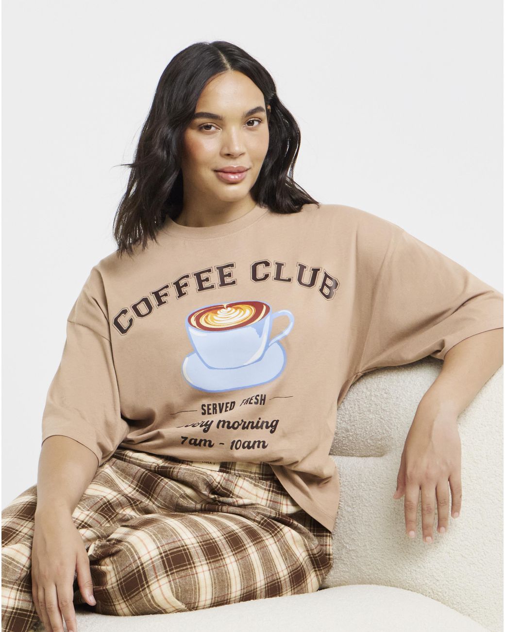 Pretty Secrets Natural Coffee Club Pyjama Set