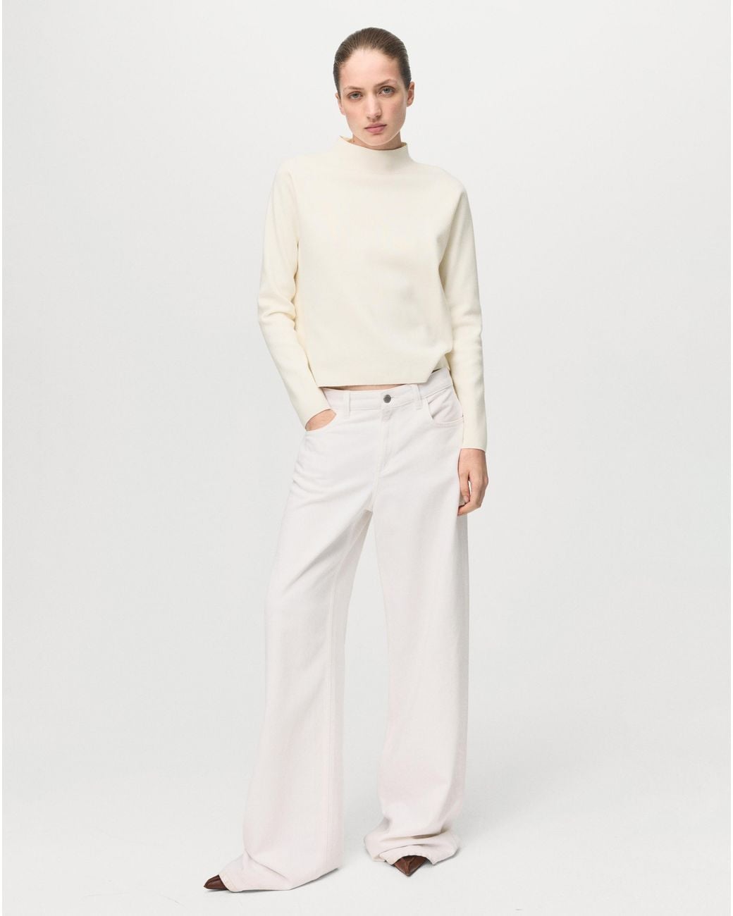 Mango White Sweater Chimney