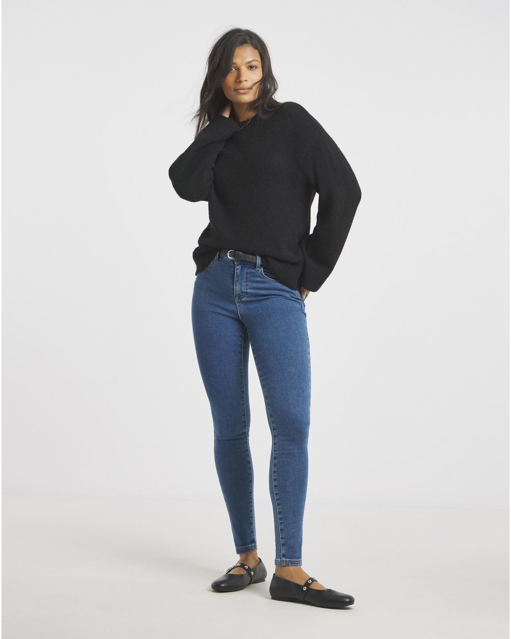 Simply Be Blue Fleece Lined Cosy Skinny Jeans