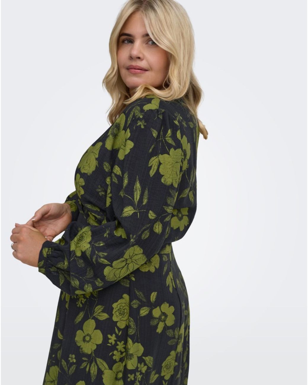 ONLY Green Floral Print Midaxi Dress