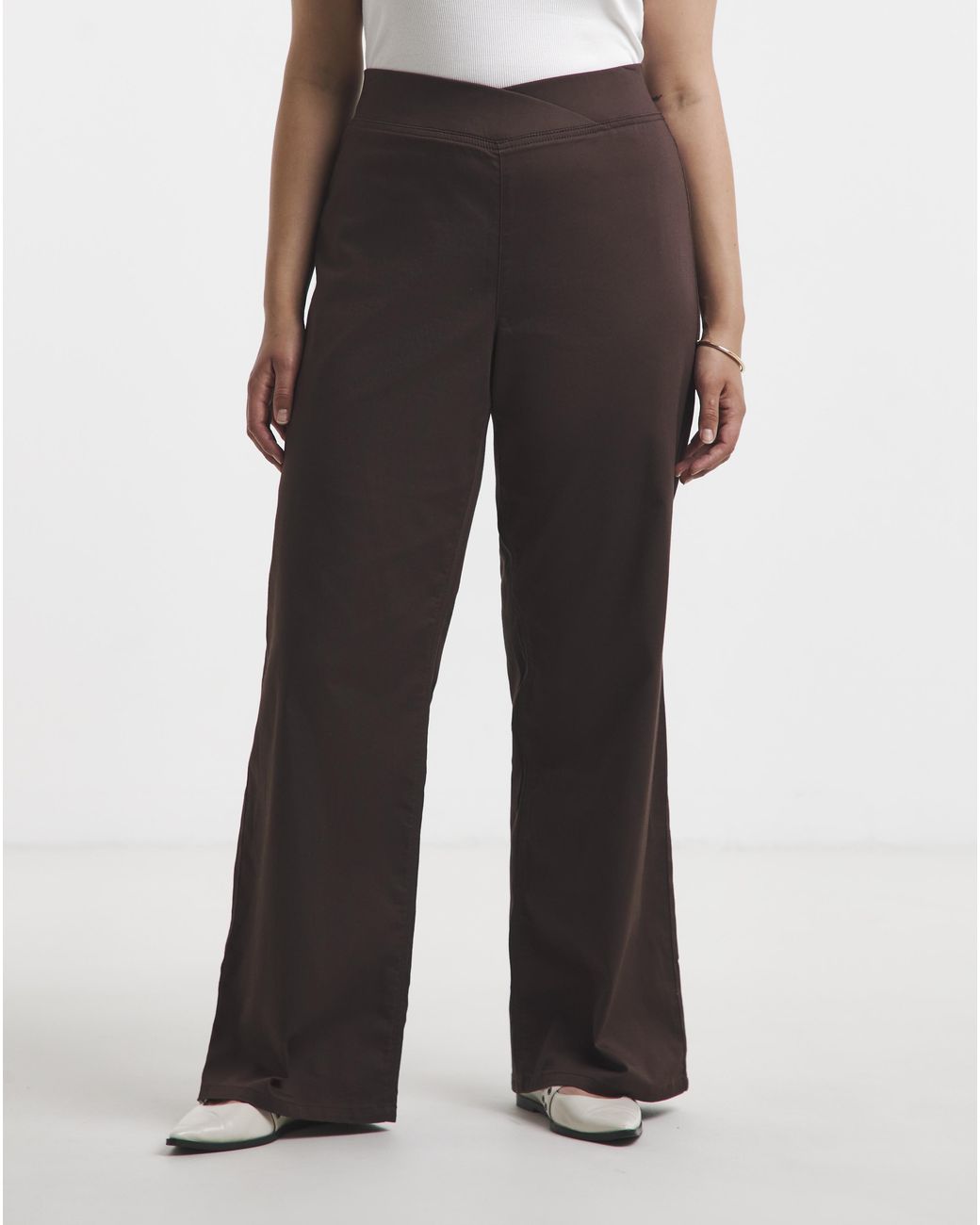 Simply Be White Wide Weekender Jeggings