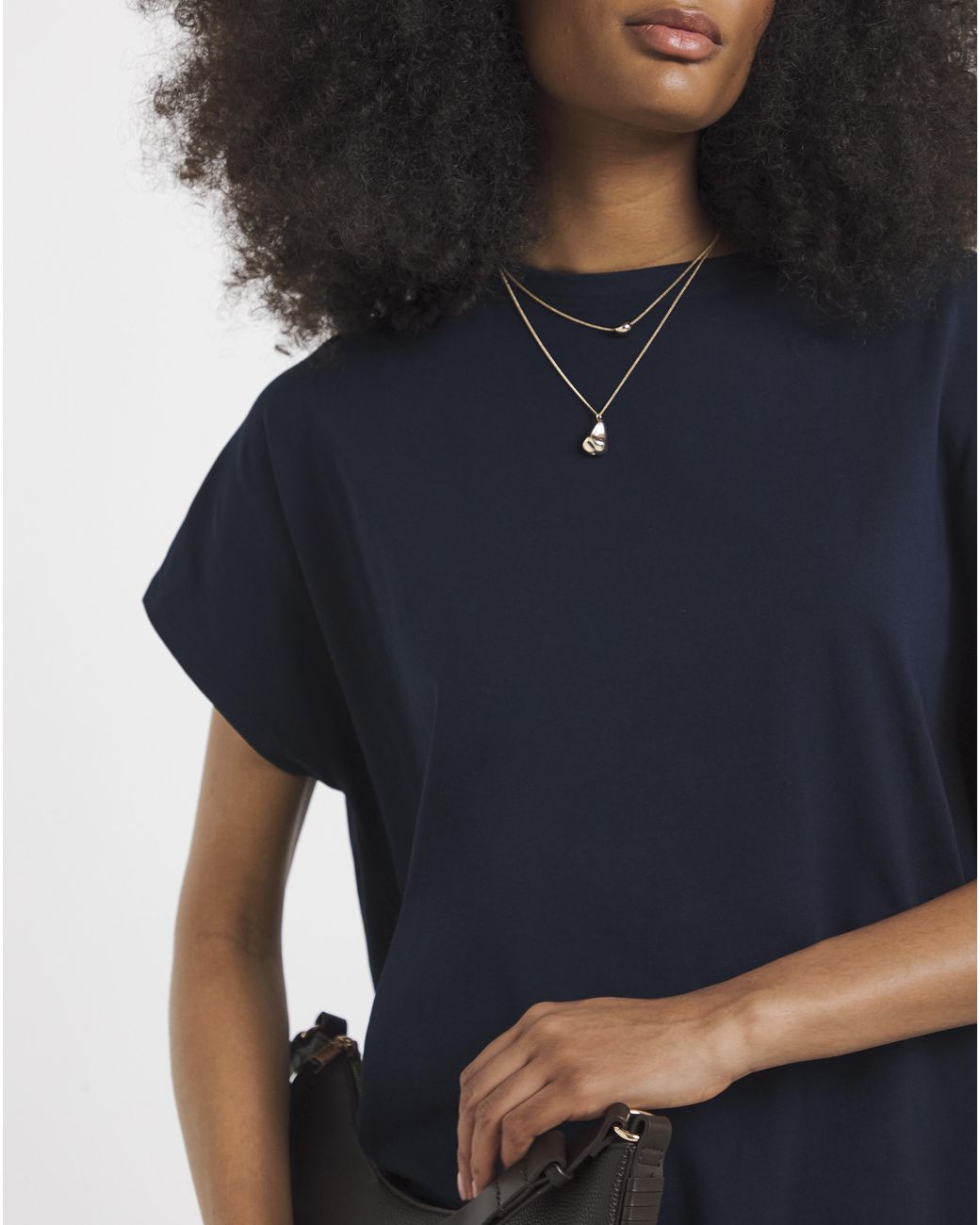 Simply Be Blue Slouchy Dip Back T-Shirt