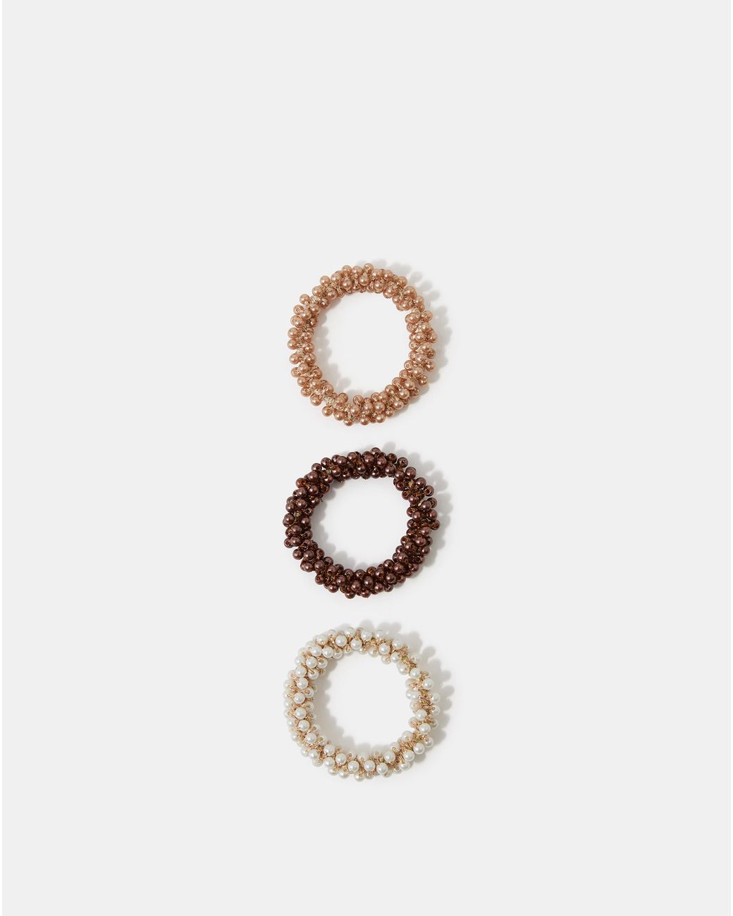 Accessorize White 3-Pack Pearl Hair Scrunchies