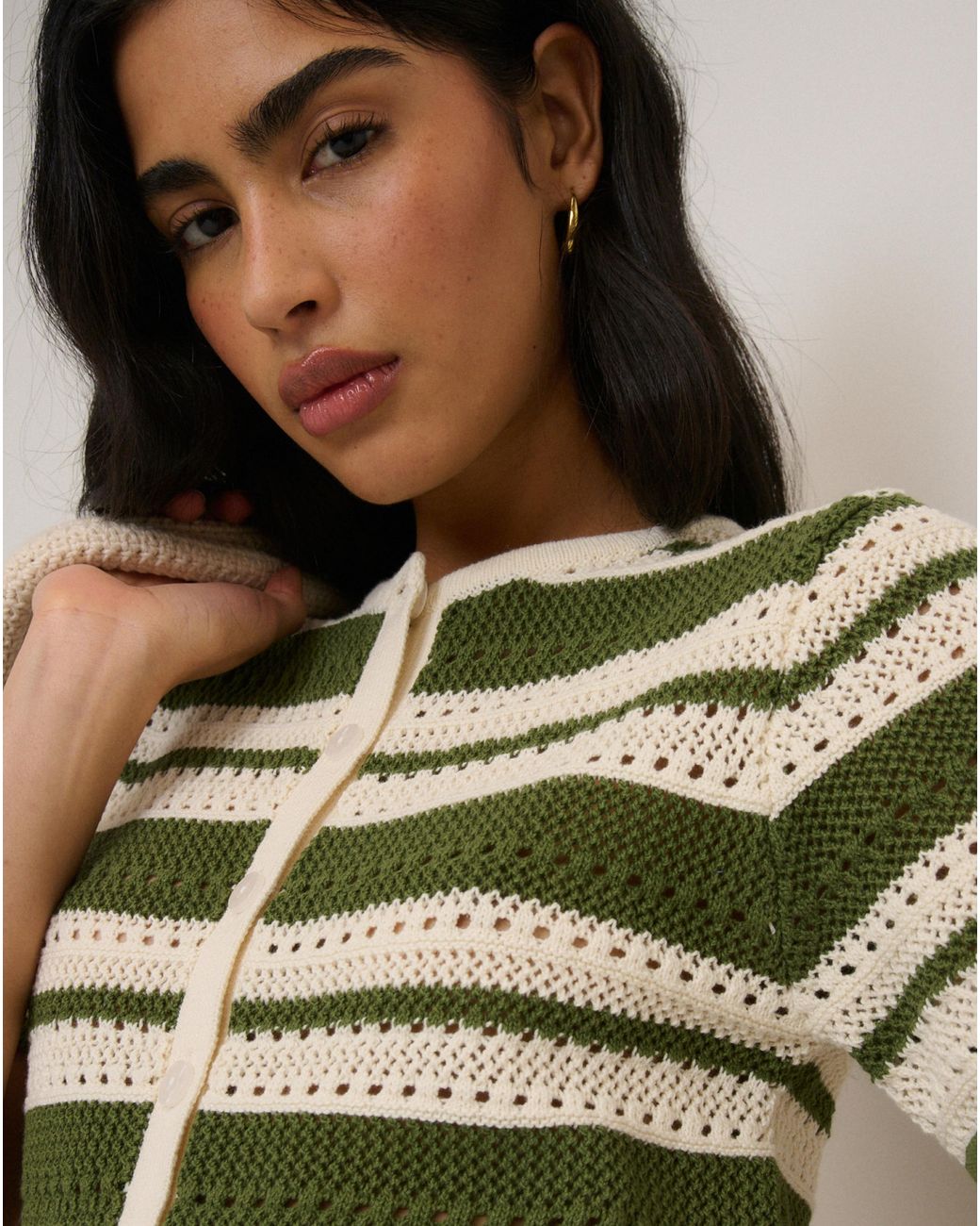 Nobody's Child Green Nc Crochet Resort Cardi