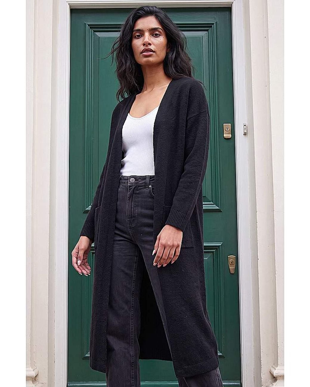Roman Blue Roman Long Line Cardigan