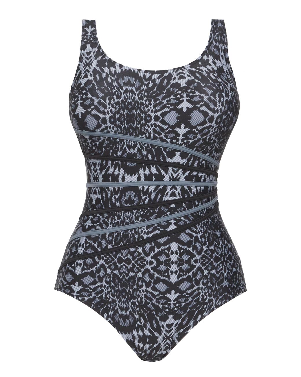 JD Williams Blue Sports Piping Swimsuit