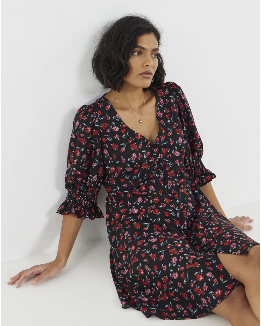Simply Be Multicolor Floraltea Dress
