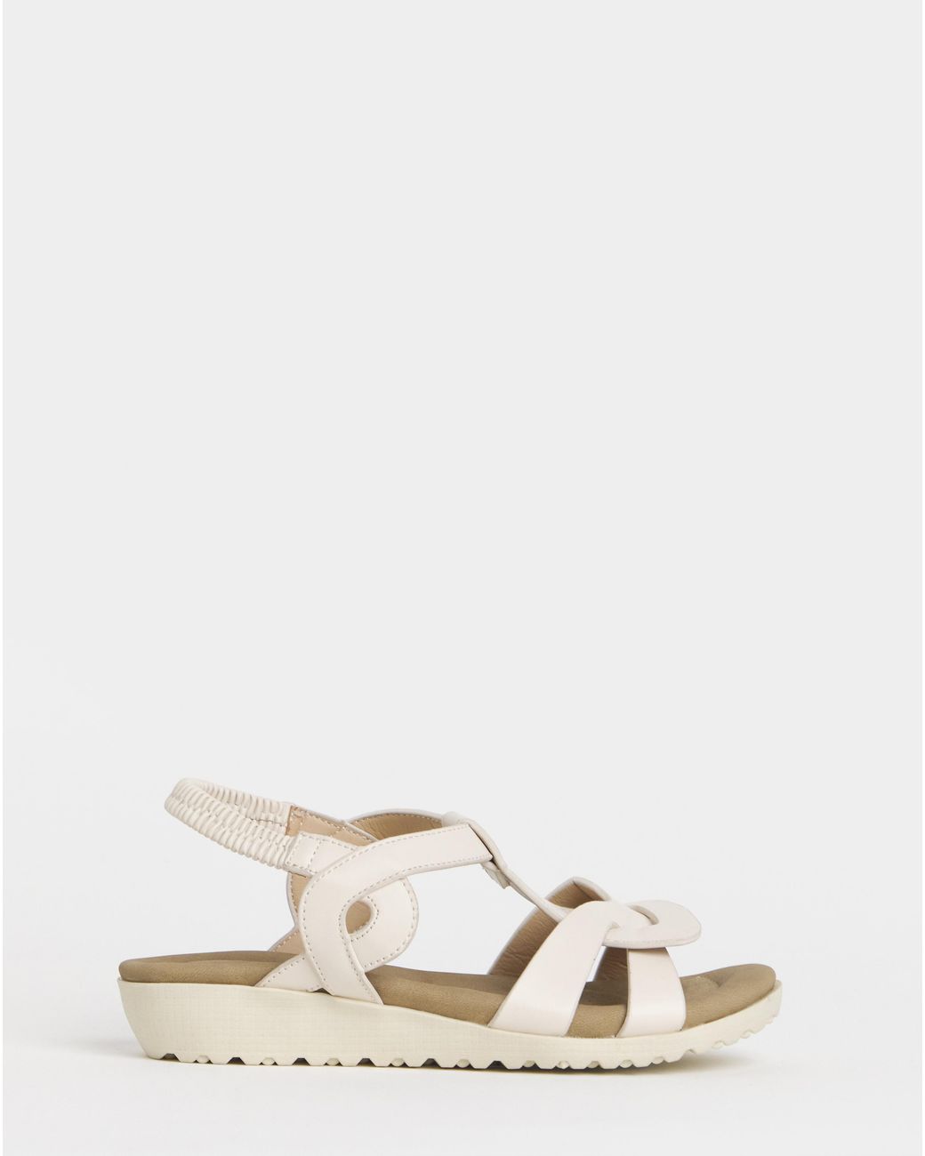 Heavenly Soles Natural Twist Detail Comfort Sandal Ex Wide