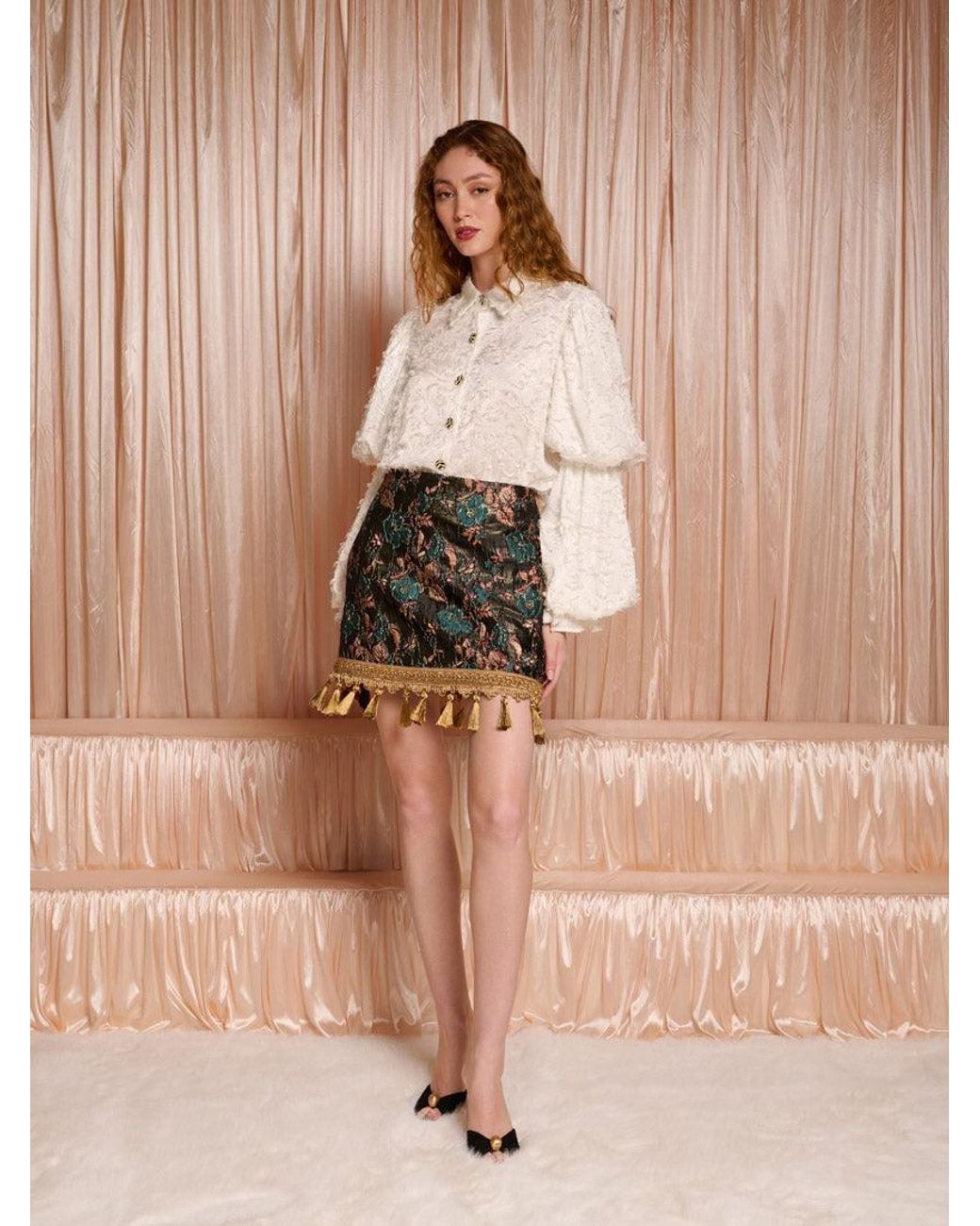 Sister Jane Brown Dream Starlet Textured Blouse