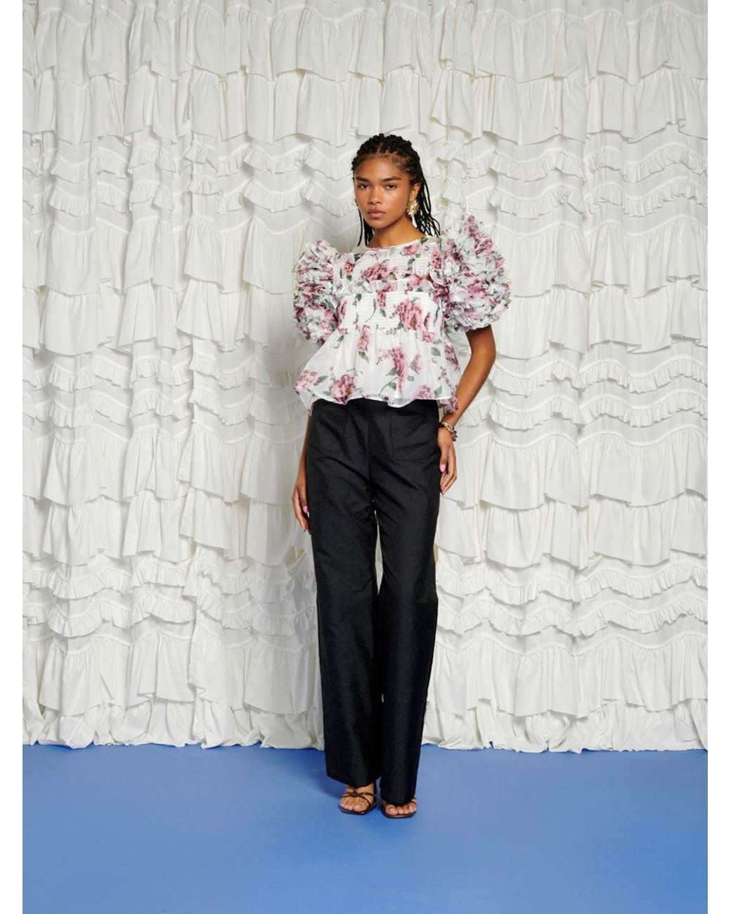 Sister Jane Gray Dream Alma Floral Ruffles Top