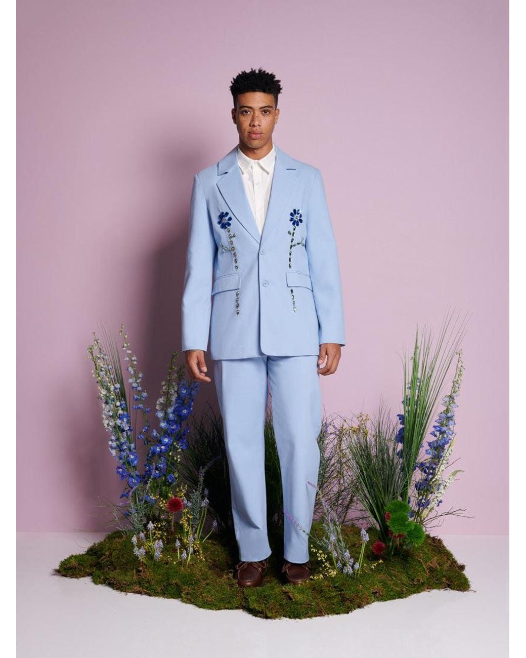 Sister Jane Blue Field Gem Single Breasted Blazer