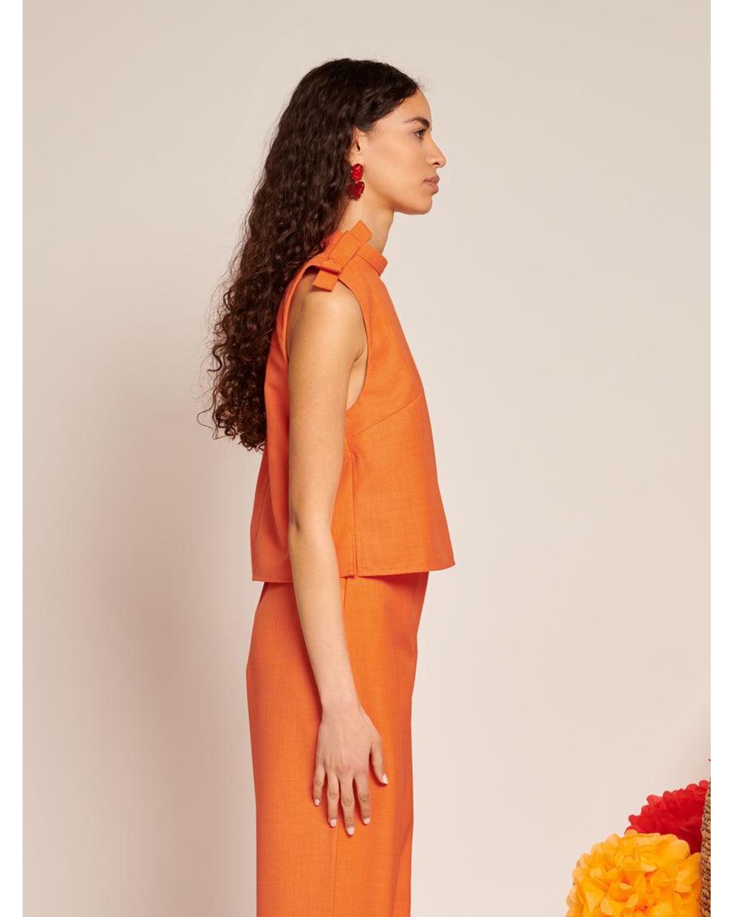 Sister Jane Orange Neroli Bow Crop Top