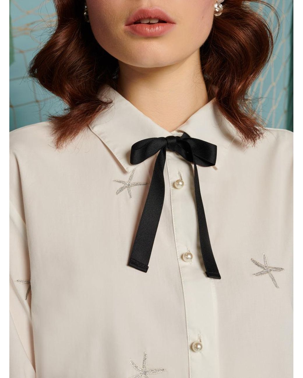 Sister Jane Green Ocean Star Embroidered Blouse