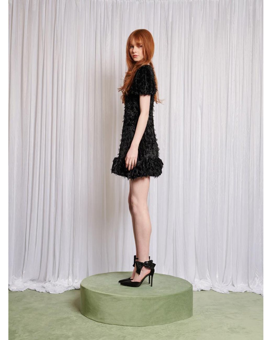 Sister Jane Black Amour Velour Mini Dress