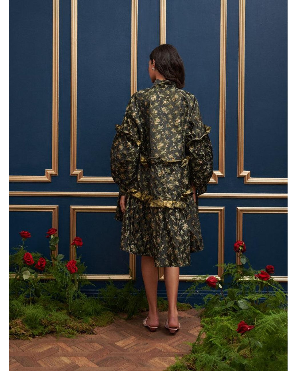 Sister Jane Blue Dream Monarch Floral Jacquard Dress