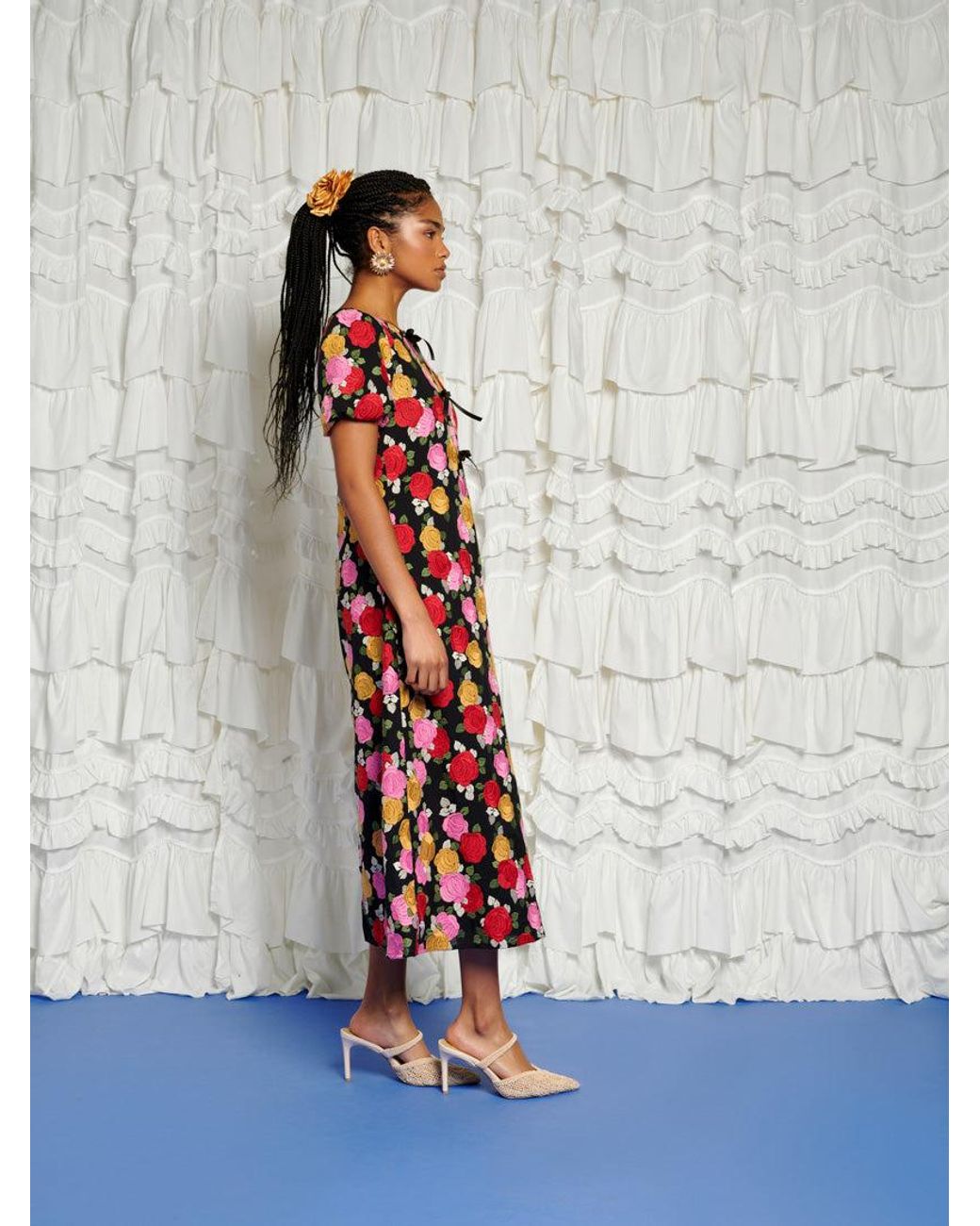 Sister Jane White Dream In Bloom Embroidery Midi Dress