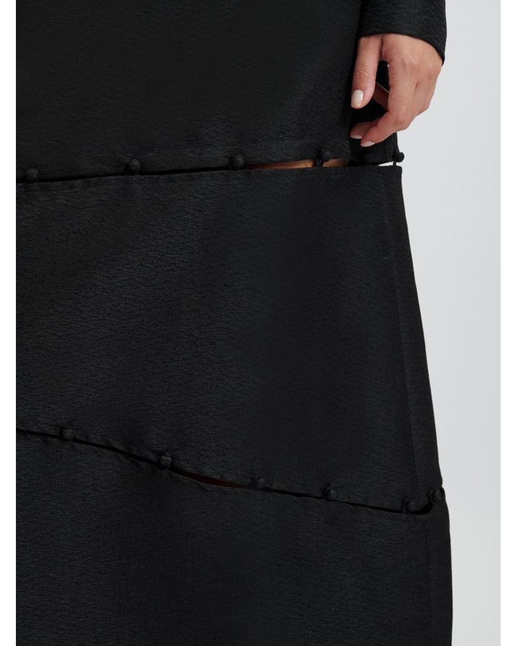 Sister Jane Black Ghospell Tabitha Button Up Midi Dress