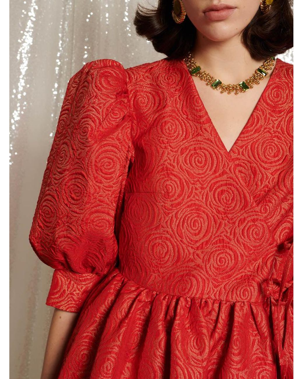 Sister Jane Red Dream La Dolce Vita Wrap Midi Dress