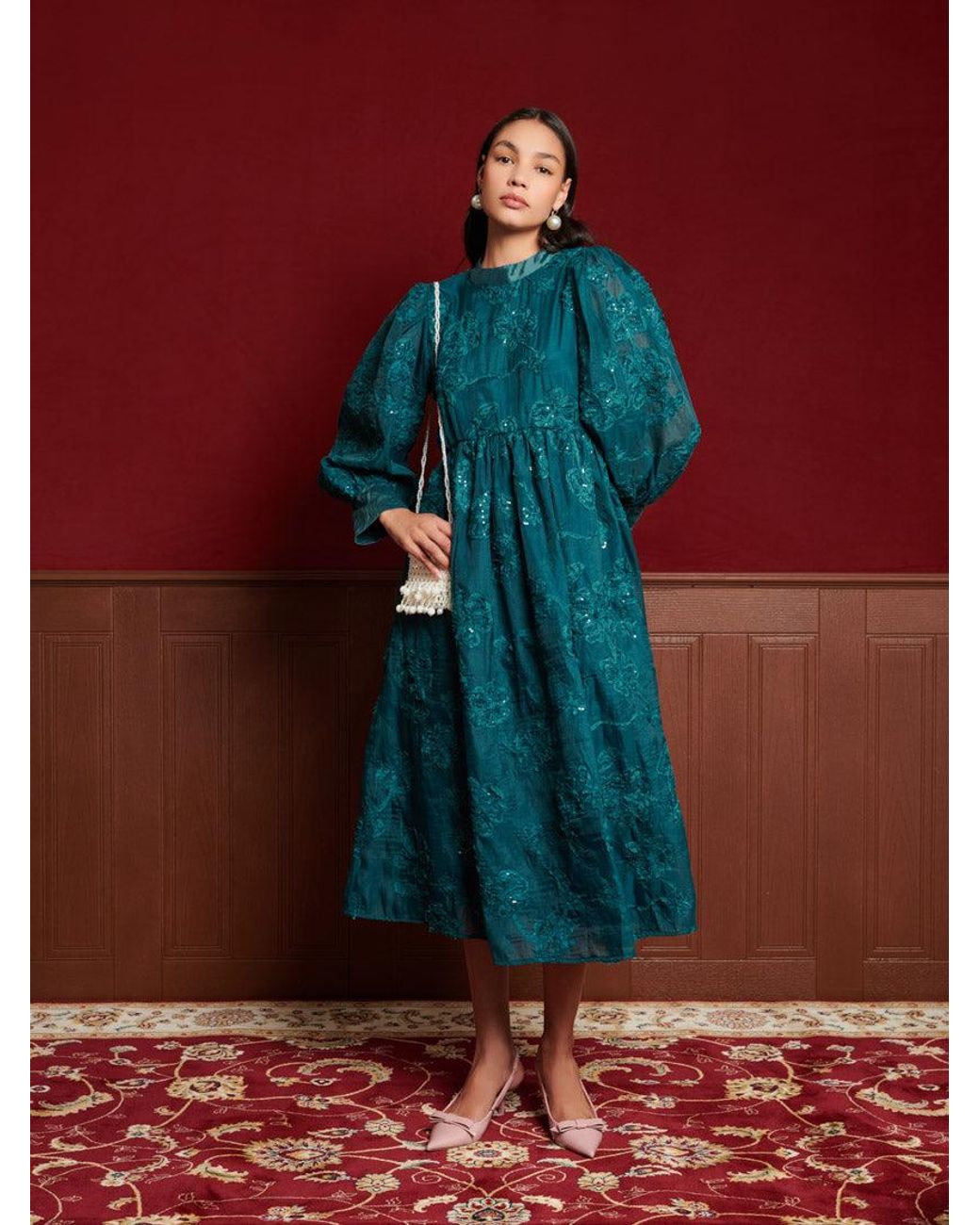 Sister Jane Red Dream Bessie Floral Midi Dress