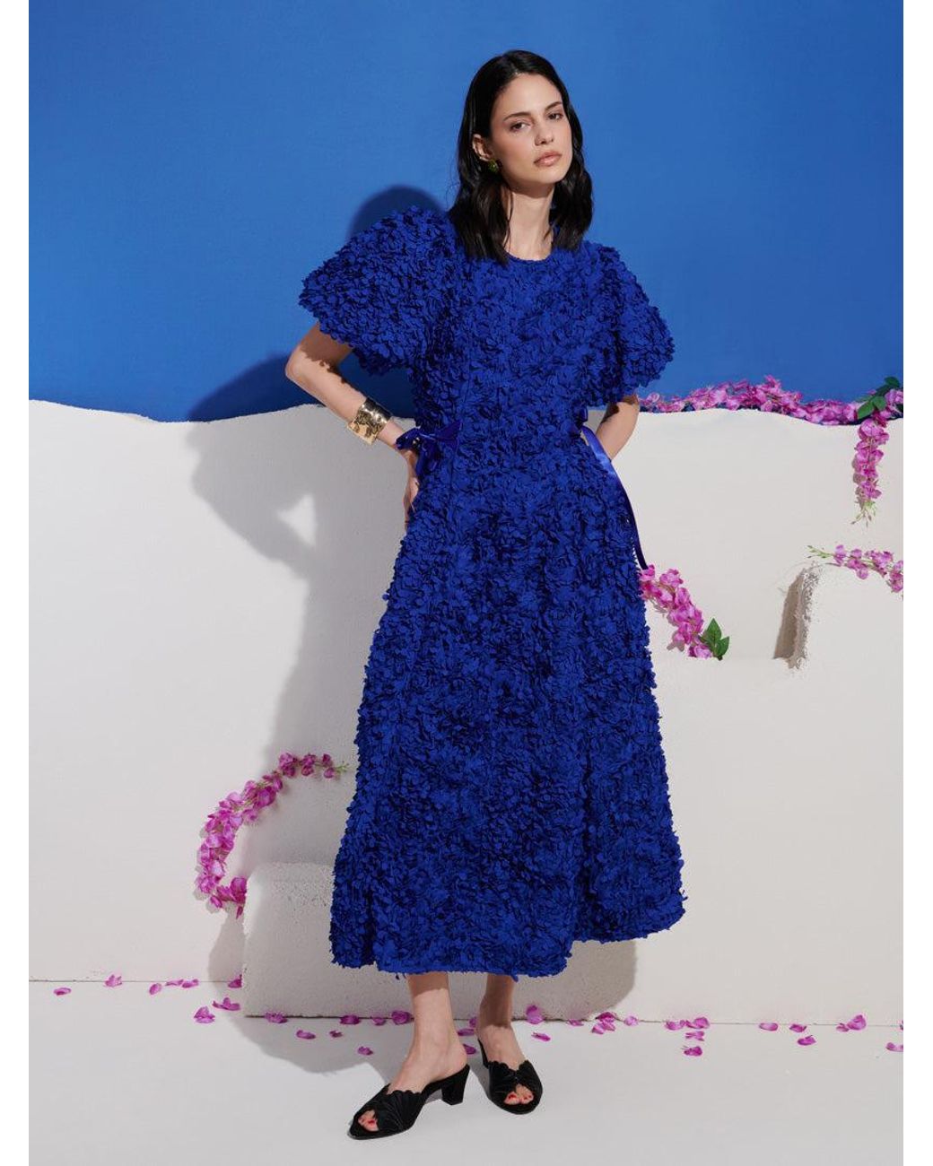 Sister Jane Blue Dream Indigo Bloom Midi Dress