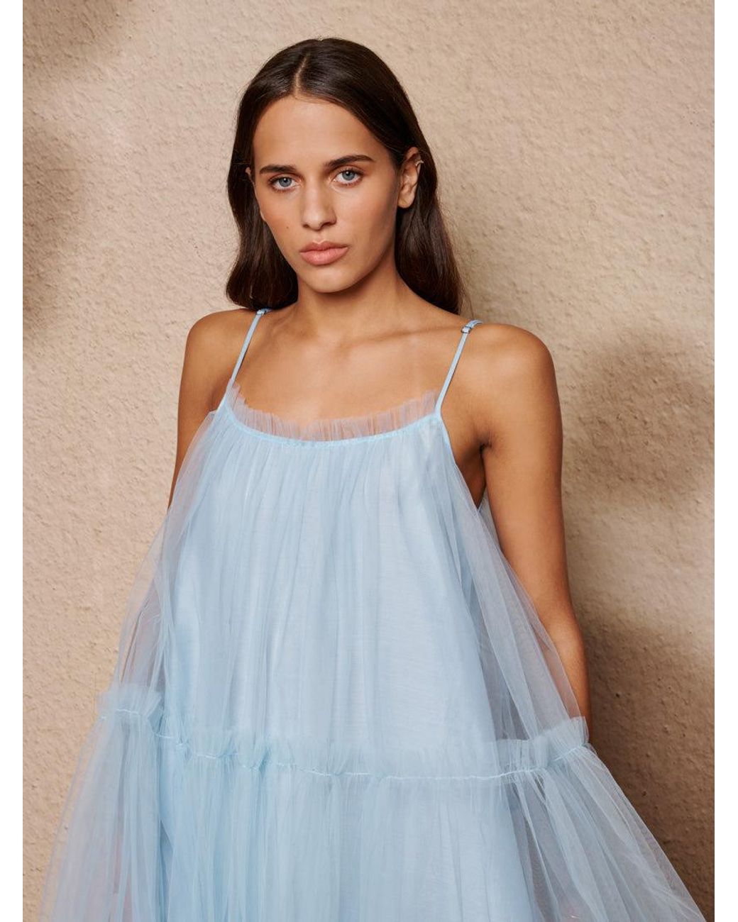 Sister Jane Sway Tulle Ruffle Mini Dress in Blue | Lyst