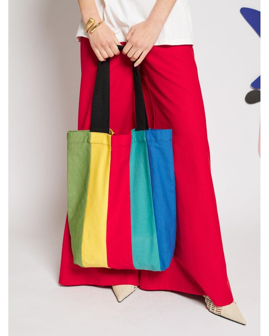 Sister Jane Blue Fresco Colour Block Tote Bag