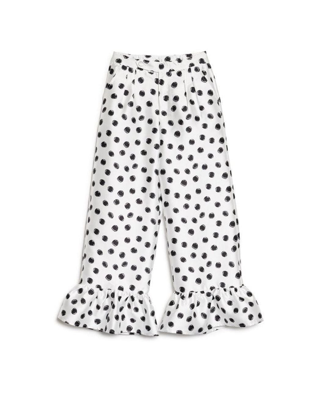 Sister Jane White Spot Wide Leg Trousers