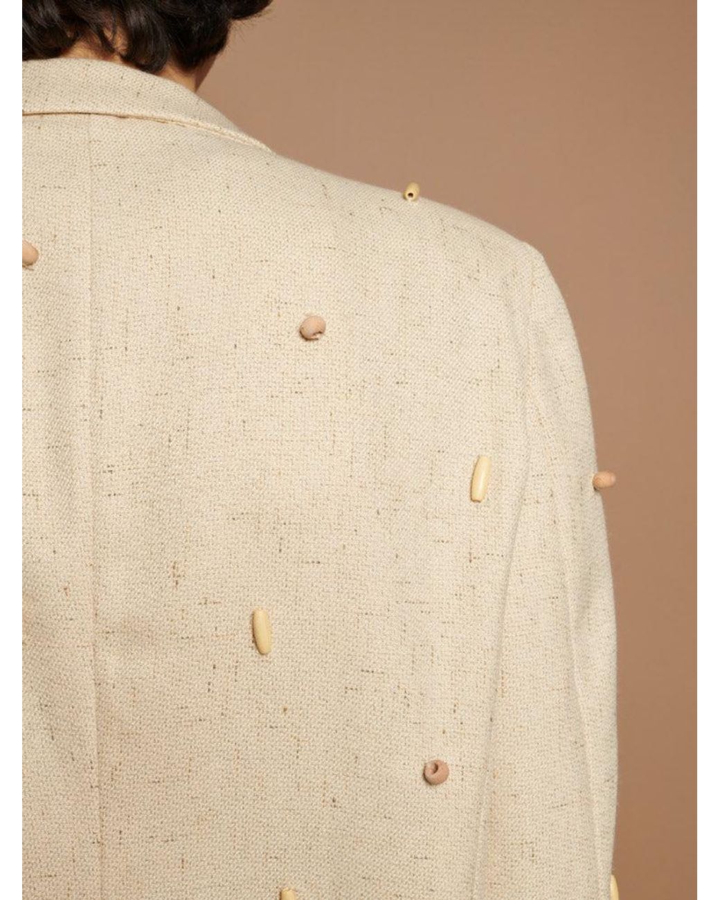Sister Jane Natural Dylan Bead Single Breasted Blazer