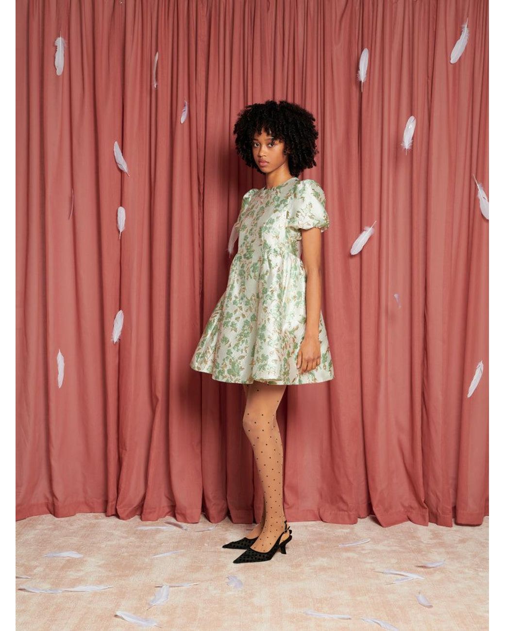 Sister Jane Eider Jacquard Mini Dress in Red | Lyst