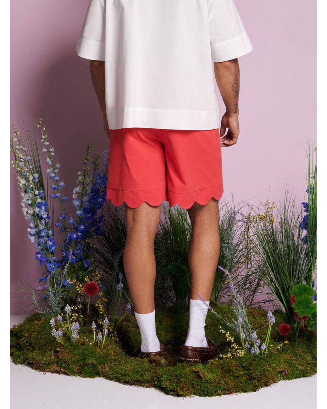 Sister Jane Red Chirp Scallop Shorts