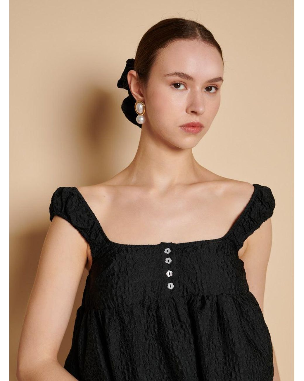 Sister Jane Black Elin Top And Scrunchie