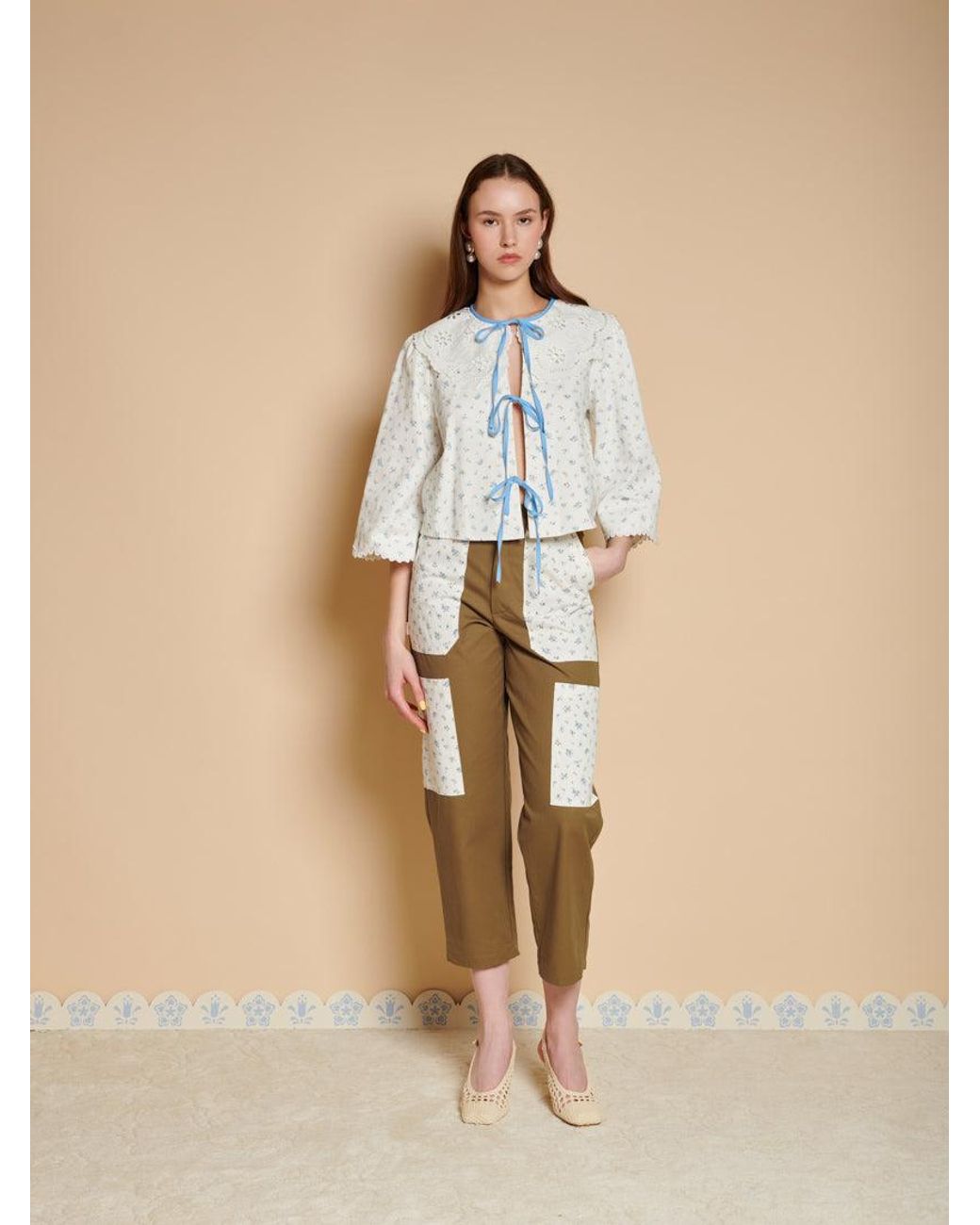 Sister Jane Blue Dalarna Ditsy Bow Top