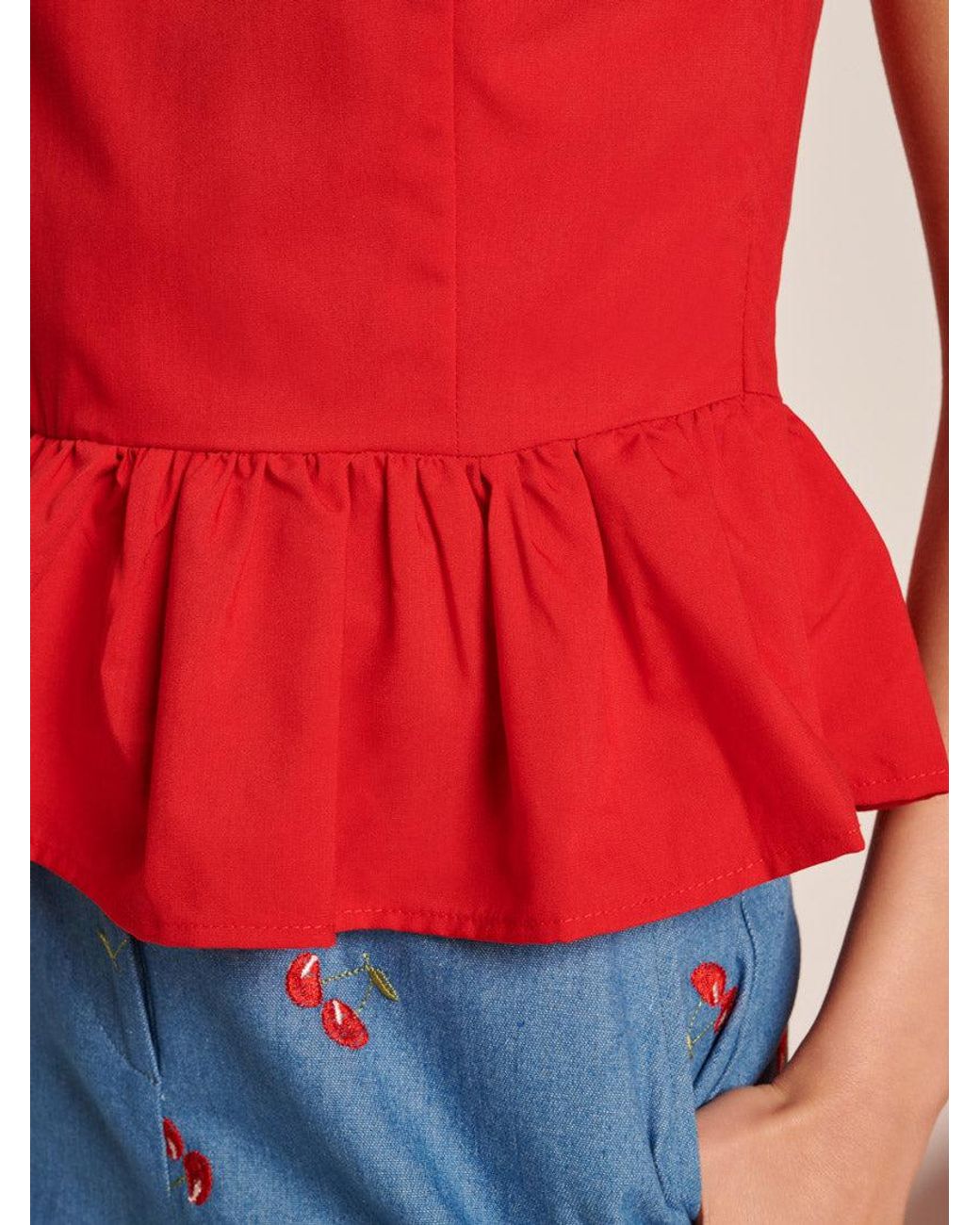 Sister Jane Red Carmen Open Back Top