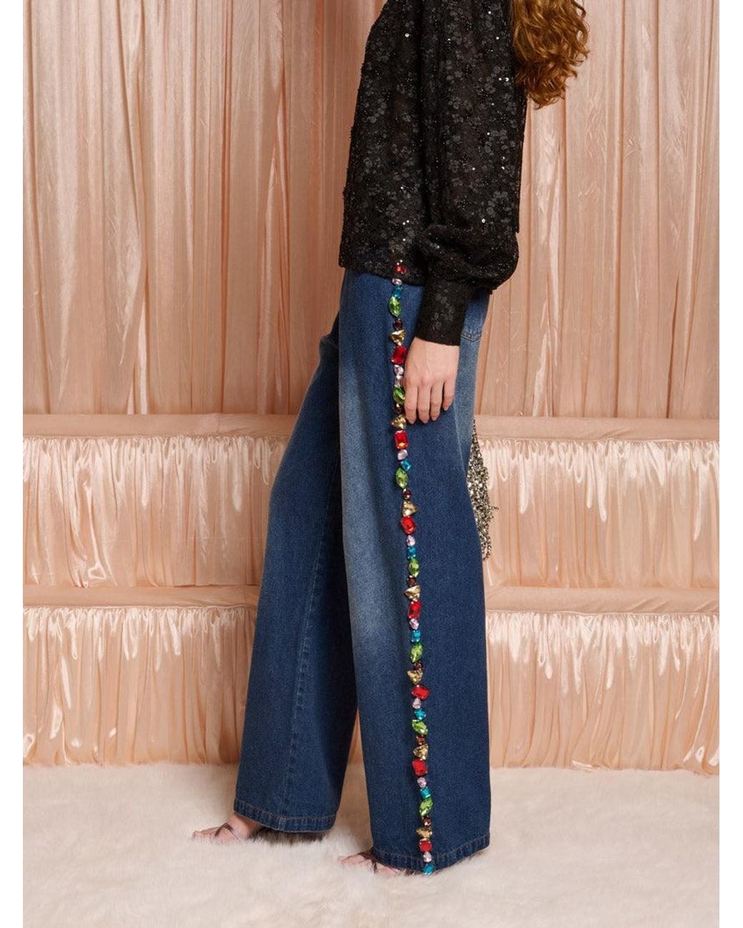 Sister Jane Blue Dream Jewels Trim Jeans