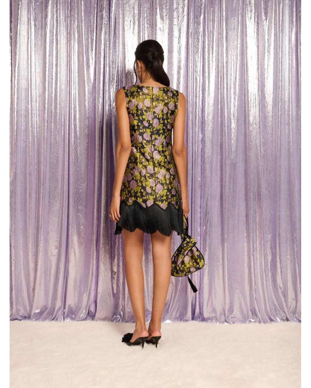 Sister Jane Purple Alexis Jacquard Mini Dress