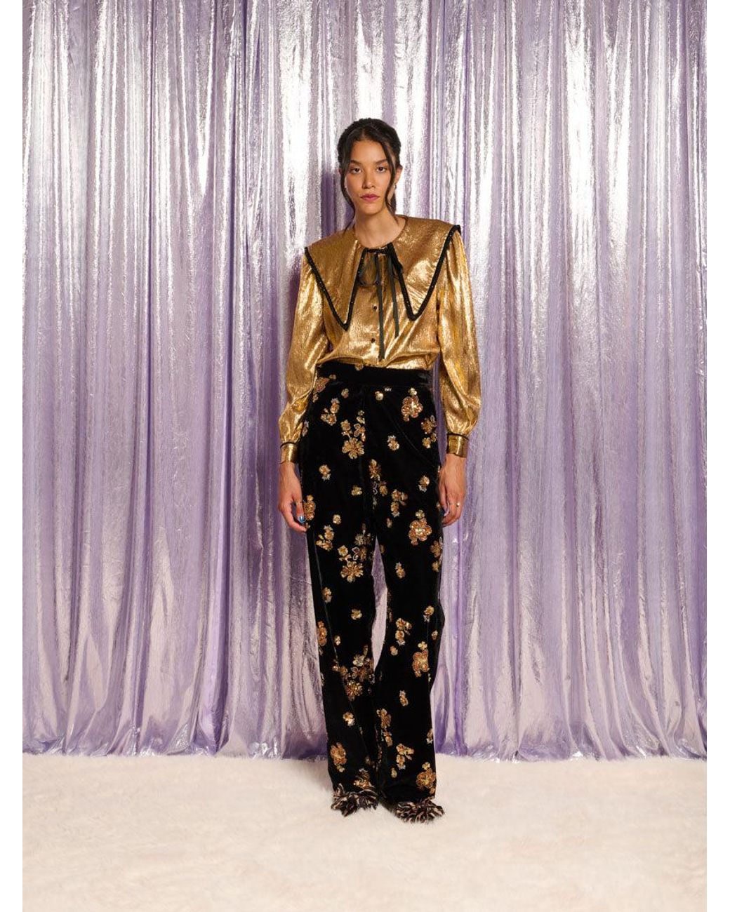 Sister Jane Purple Rendez-vous Lame Blouse