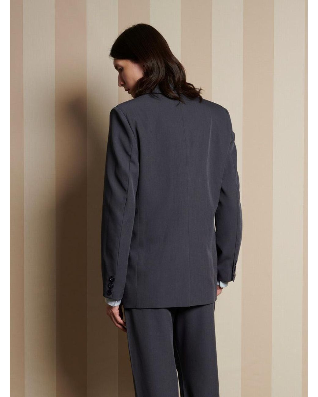 Sister Jane Blue Albert Brooch Single Breasted Blazer