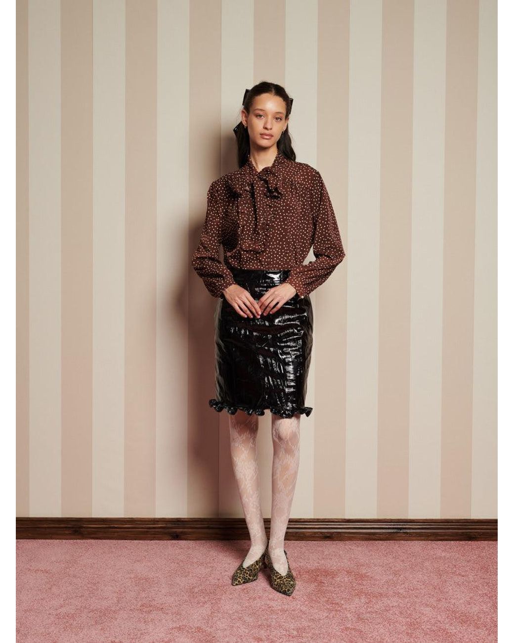 Sister Jane Brown Knick Knack Ruffle Blouse
