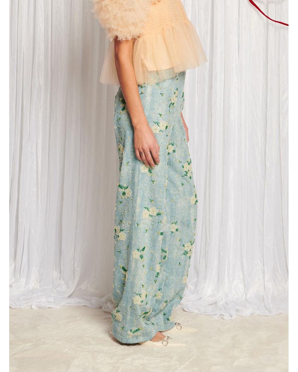 パンツ Dream sister jane flower beads denim Dream sister jane flower beads denim - メルカリ