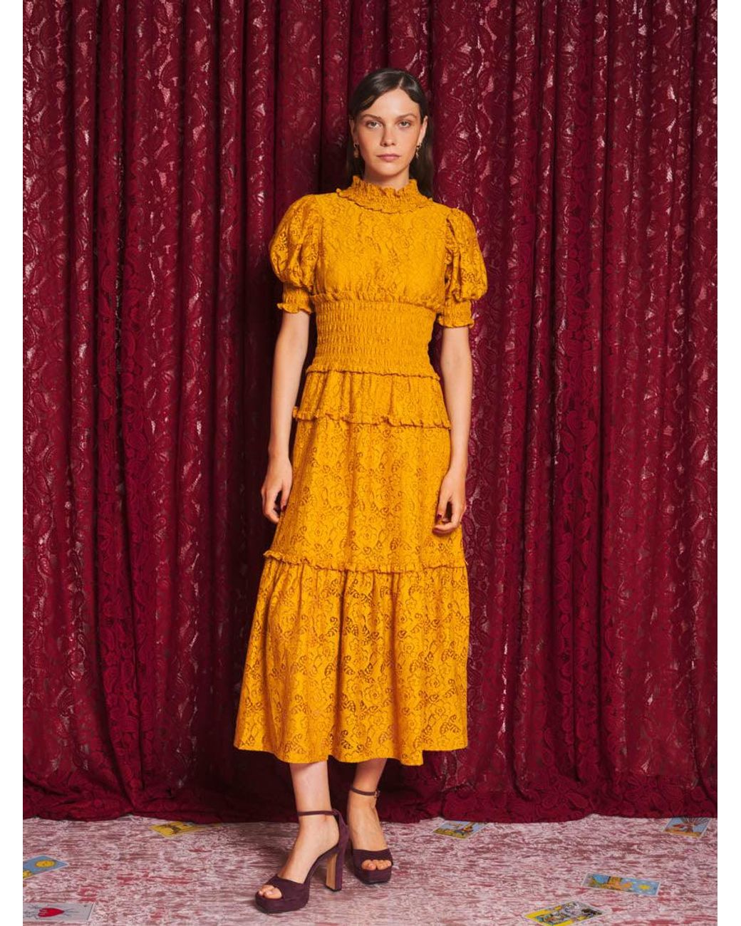 Sister Jane Purple Aura Lace Midi Dress