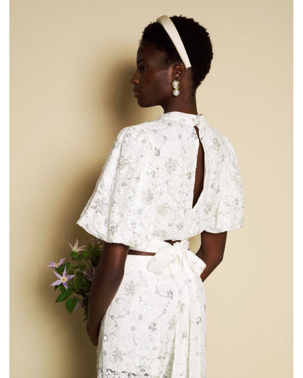 Sister Jane Natural Dream Jardin Sequin Lace Top