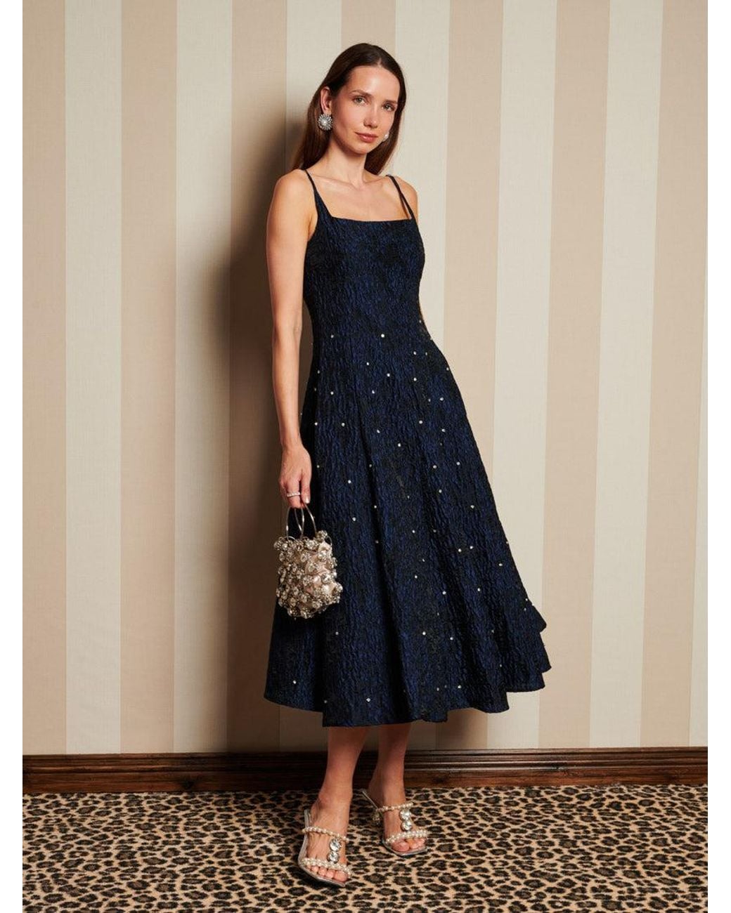 Sister Jane Dream Maison Gem Jacquard Midi Dress in Blue | Lyst