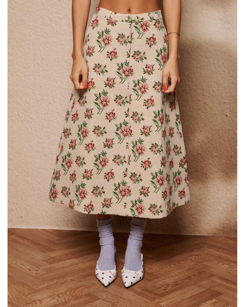 Sister Jane Brown Ember Tapestry Midi Skirt