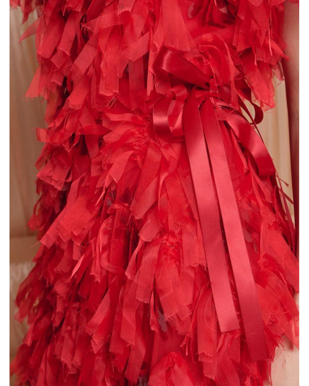Sister Jane Red Dream Spectacle Texture Mini Dress