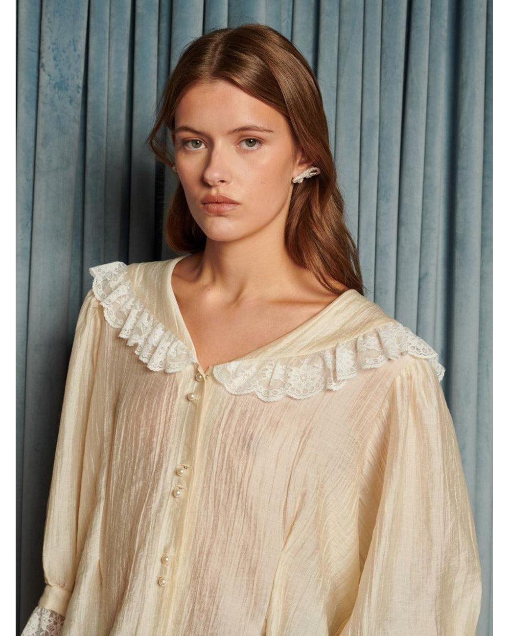 Sister Jane Gray Silken Collar Blouse