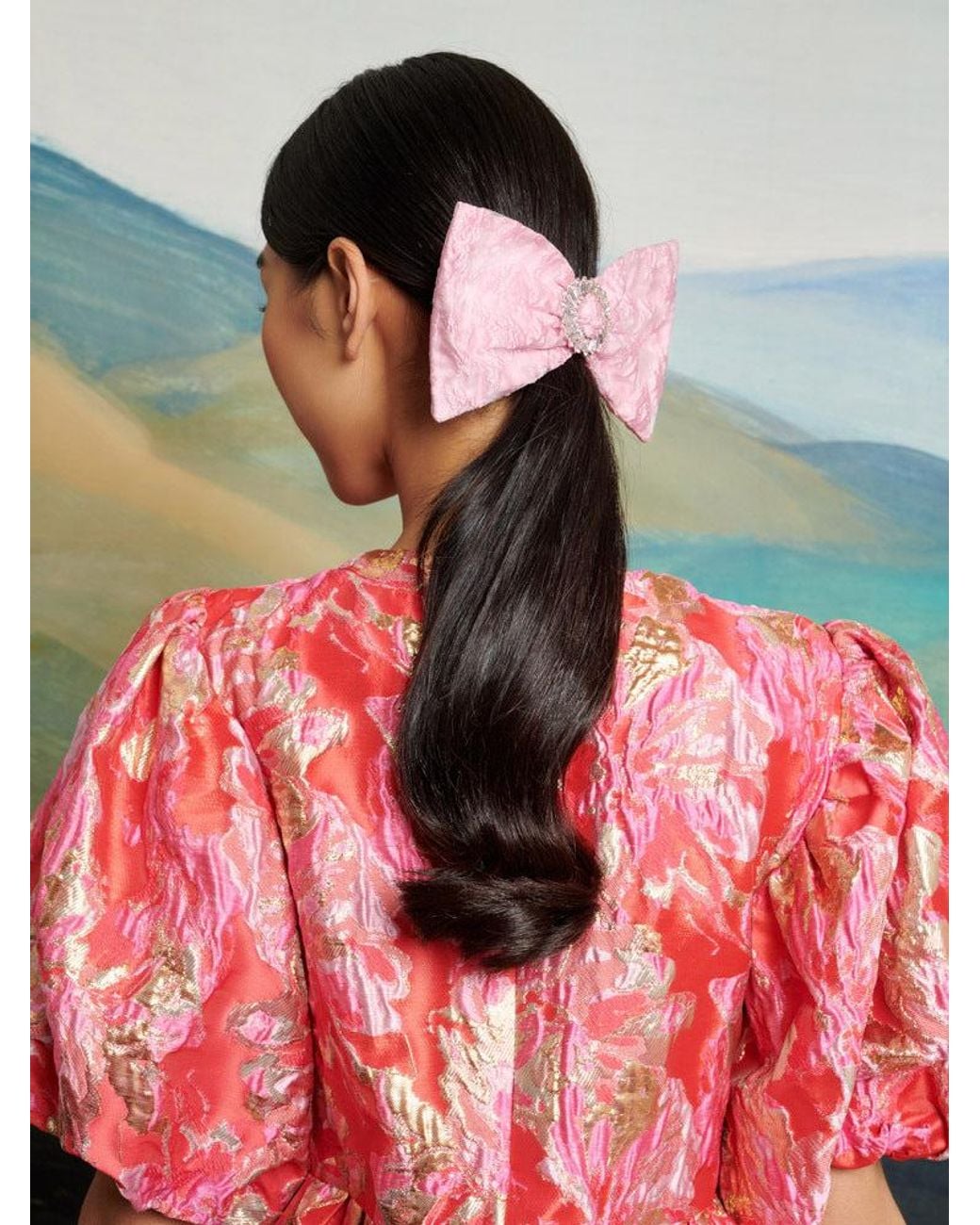 Sister Jane Red Dream Reins Jacquard Hair Bow