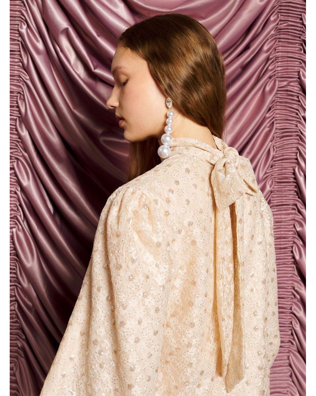 Sister Jane Red Dream Sally Lace Bow Blouse