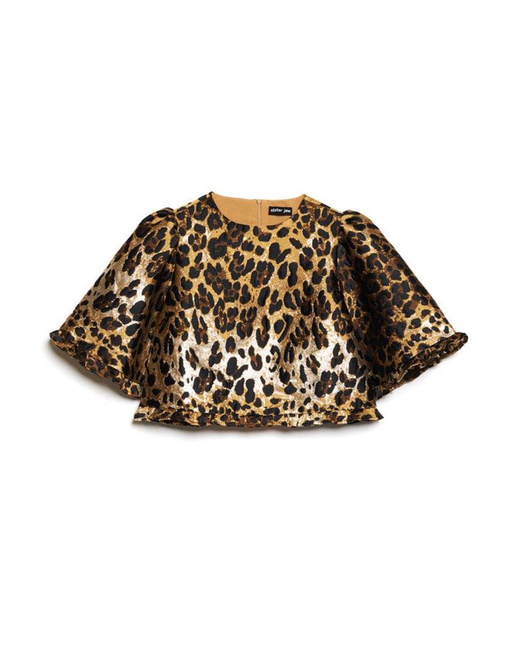 Sister Jane Brown Suite Leopard Jacquard Top