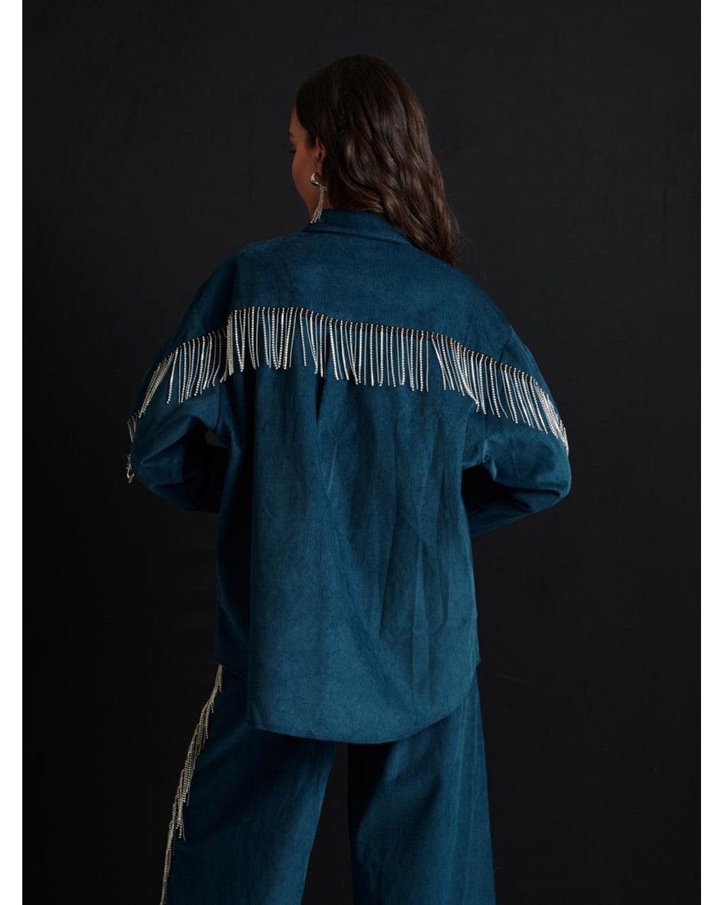 Sister Jane Blue Ghospell Carmen Cord Shirt